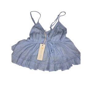 Ocean Drive gorgeous tank top with delicate lace trim detailing NWT Size Small